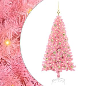 vidaXL Sapin de No&euml;l avec 150 LED avec support Rose 150 cm PVC