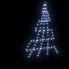 vidaXL Arbre de Noël LED avec piquets au sol Blanc froid 180 cm Métal