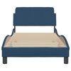 vidaXL Cadre de lit avec t&ecirc;te de lit Dover bleu 90x190 cm tissu