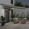 vidaXL Auvent manuel r&eacute;tractable avec LED anthracite blanc 600x350 cm