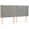 vidaXL T&ecirc;te de lit &agrave; LED Gris clair 163x16x118/128 cm Velours