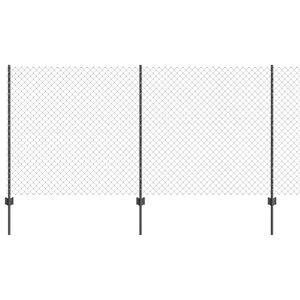 vidaXL Cl&ocirc;ture avec poteau Gris 1,2 x 10 m Acier et PVC