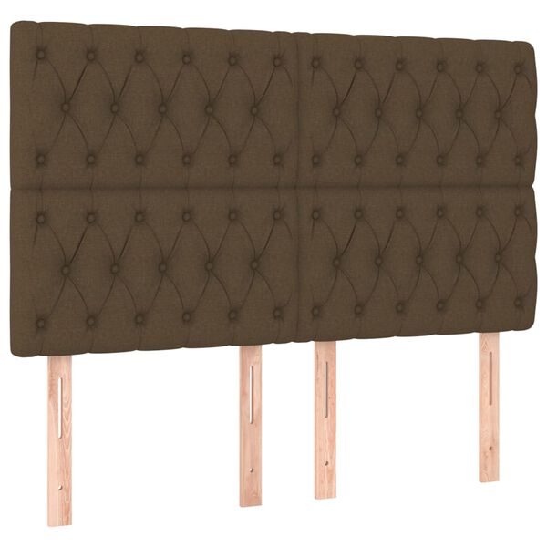 vidaXL T&ecirc;te de lit marron fonc&eacute; 160 x 7 x 118/128 cm en tissu