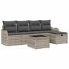 vidaXL Ensemble de canap&eacute; de jardin 6 pc Poly rotin