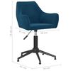 vidaXL Chaises pivotantes &agrave; manger lot de 6 bleu velours
