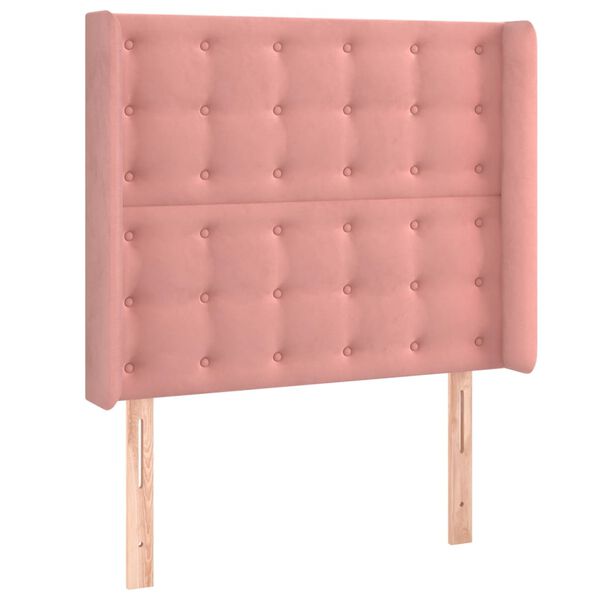 vidaXL T&ecirc;te de lit &agrave; LED Rose 93x16x118/128 cm Velours