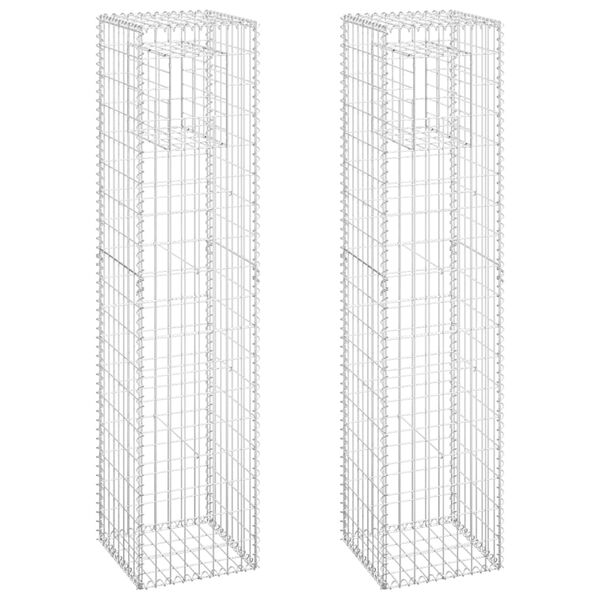 vidaXL Poteaux &agrave; panier de gabion 2 pcs 40x40x180 cm Fer