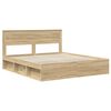 vidaXL Cadre de lit Sonoma 200 x 200 cm Bois de pin massif