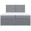 vidaXL Sommier &agrave; lattes de lit avec matelas Gris clair 200x200cm Tissu