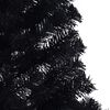 vidaXL Sapin de No&euml;l artificiel pr&eacute;-&eacute;clair&eacute; Noir 210 cm PVC