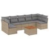 vidaXL Salon de jardin avec coussins 8 pcs beige r&eacute;sine tress&eacute;e