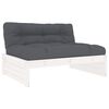 vidaXL Canap&eacute; central 120x80 cm blanc bois de pin massif