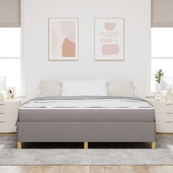 vidaXL Cadre de lit avec matelas Taupe 180 x 200 cm tissu