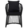 vidaXL Ensemble &agrave; manger de jardin avec coussins 5 pcs Noir