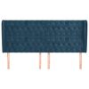 vidaXL T&ecirc;te de lit avec oreilles Bleu fonc&eacute; 203x23x118/128 cm Velours