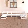 vidaXL Salon de jardin 7 pcs Blanc Bois de pin massif