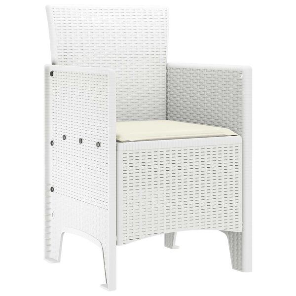 vidaXL Chaise de jardin 4 pcs Blanc 53 x 49 x 85 cm PP