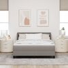 vidaXL Lit &agrave; ressorts avec matelas Taupe 140 x 190 cm tissu
