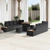 vidaXL Ensemble de canapé de jardin 11 pcs Noir Poly rotin