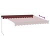 vidaXL Auvent manuel r&eacute;tractable avec LED bordeaux 300x250 cm
