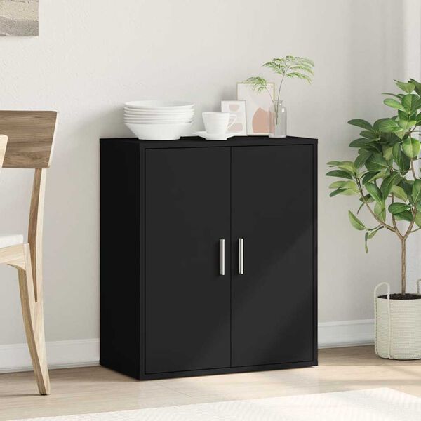 vidaXL Buffet noir 79x38x80 cm bois d'ing&eacute;nierie