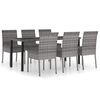 vidaXL Ensemble &agrave; manger de jardin 7 pcs R&eacute;sine tress&eacute;e Gris