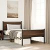 vidaXL Cadre de lit en m&eacute;tal sans matelas ch&ecirc;ne marron 100x200 cm
