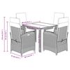 vidaXL Ensemble &agrave; manger de jardin coussins 5pcs Noir R&eacute;sine tress&eacute;e