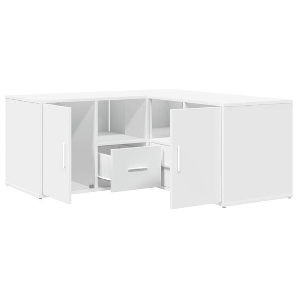 vidaXL Armoire d'angle blanc 160x40x45 cm bois d&rsquo;ing&eacute;nierie