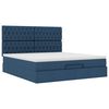 VidaXL Cadre de lit ottoman avec matelas bleu 180x200 cm tissu