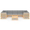 vidaXL Salon de jardin 8 pcs avec coussins Bois de pin massif