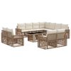 vidaXL Ensemble de canap&eacute; de jardin 12 pc Beige et blanc cr&egrave;me