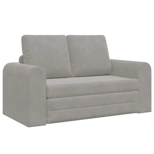 vidaXL Canap&eacute;-Lit Gris clair 148 x 71 x 83 cm Velours
