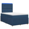 vidaXL Lit boxspring LED avec matelas Bleu 120 x 190 cm Tissu