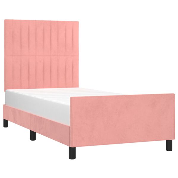 vidaXL Cadre de lit sans matelas rose 100x200 cm velours