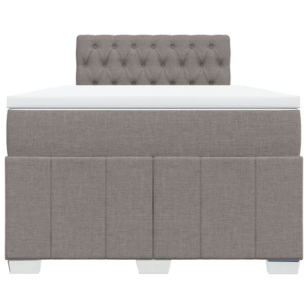 vidaXL Sommier &agrave; lattes de lit avec matelas taupe 120x190 cm tissu
