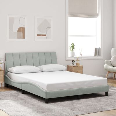 vidaXL Cadre de lit sans matelas gris clair 140x200 cm velours