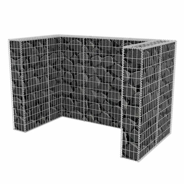 vidaXL Cadre &agrave; gabion de poubelle double Acier 180 x 100 x 120 cm