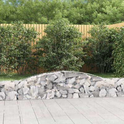 vidaXL Paniers à gabions arqués 15 pcs 400x30x40/60 cm Fer galvanisé