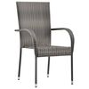 vidaXL Ensemble &agrave; manger de jardin 3 pcs Gris et noir
