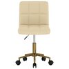 vidaXL Chaise pivotante de salle &agrave; manger Cr&egrave;me Velours