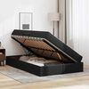 vidaXL Lit avec rangement et matelas avec matelas 2 pcs Noir Cuir