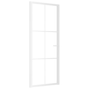 vidaXL Porte int&eacute;rieure 83x201,5 cm Blanc Verre ESG et aluminium