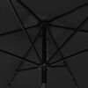 vidaXL Parasol de jardin avec LED et m&acirc;t en acier noir 2x3 m