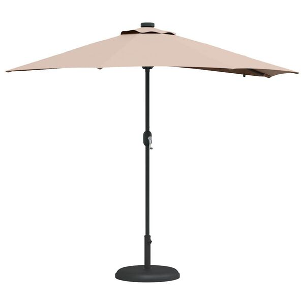 vidaXL Parasol de jardin Taupe 294 x 150 x 223 cm Polyester et Acier