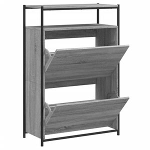 vidaXL Armoire &agrave; chaussures sonoma gris 75x34x112 cm bois d'ing&eacute;nierie