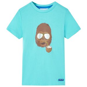 T-shirt pour enfants avec manches courtes aqua 128