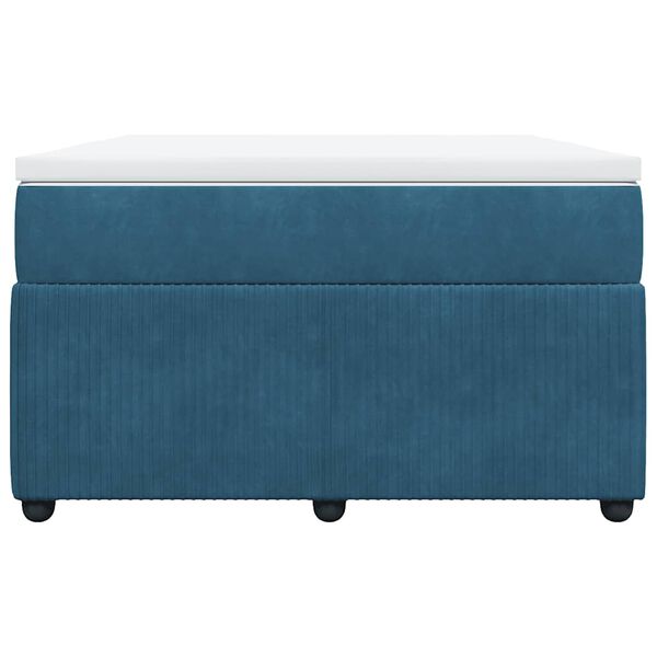 vidaXL Sommier &agrave; lattes de lit et matelas Bleu fonc&eacute; 120x200cm Velours