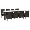 vidaXL Ensemble &agrave; manger d'ext&eacute;rieur avec coussins 9pcs R&eacute;sine tress&eacute;e