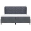 vidaXL Lit &agrave; ressorts avec matelas Gris fonc&eacute; 200 x 200 cm Polyester